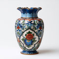 Vasi-Metallo-Smalto-24 x 24 x 35 cm-Blu-Azzurro-Verde-Rosso-Bianco-Oro-Stile floreale decorato