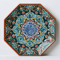 Piatti decorativi - Ceramica - 36x36x5 cm - turchese-terracotta-blu-verde-avorio-rosso - marocchino