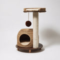 Mobili per gatti - legno-sisal-tessuto-rattan - 52x52x96 cm - beige-marrone - moderno con tiragraffi e cuccia