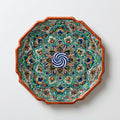 Piatti decorativi - Ceramica - 34x34x5 cm - turchese-terracotta-blu-verde-rosso-bianco - orientale