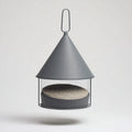 Mangiatoie per uccelli - metallo - 20x20x34 cm - grigio-nero-trasparente - moderno minimal