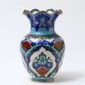 Vasi-Metallo-Smalto-26 x 26 x 34 cm-Blu-Azzurro-Verde-Rosso-Bianco-Oro-Stile floreale classico