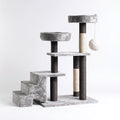 Mobili per gatti - legno-sisal-peluche - 78x48x128 cm - grigio-marrone-beige-bianco - moderno con tiragraffi e cuccia