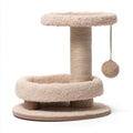 Mobili per gatti - legno-sisal-peluche - 62x42x58 cm - beige-marrone - moderno con tiragraffi e cuccia