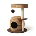 Mobili per gatti - legno-sisal-rattan-tessuto - 55x48x104 cm - beige-marrone-bianco - moderno con tiragraffi e cuccia