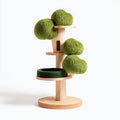 Mobili per gatti - legno-tessuto - 58x48x126 cm - legno naturale-verde chiaro-verde scuro - moderno albero con cuccia